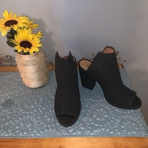 2/$35 Qupid Black Peep Toe Mule